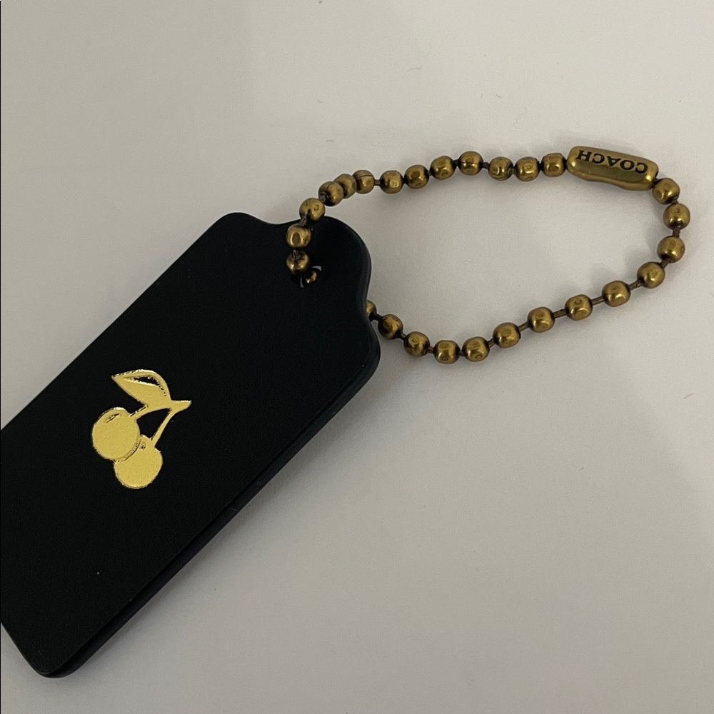 Coach Gold Foil Cherries Leather Hang Tag - Picture 5 of 10